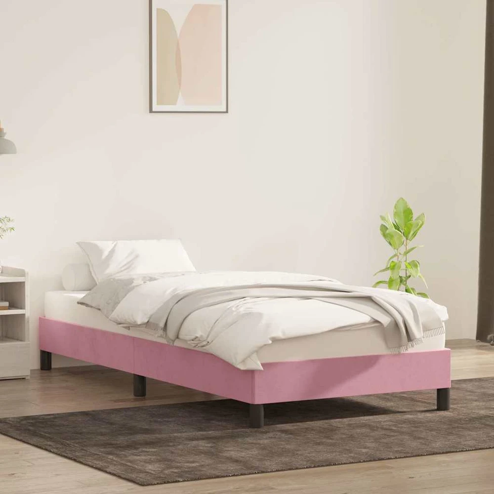 Lova Lovos rėmas be čiužinio Rožinis 100x220 cm aksomas