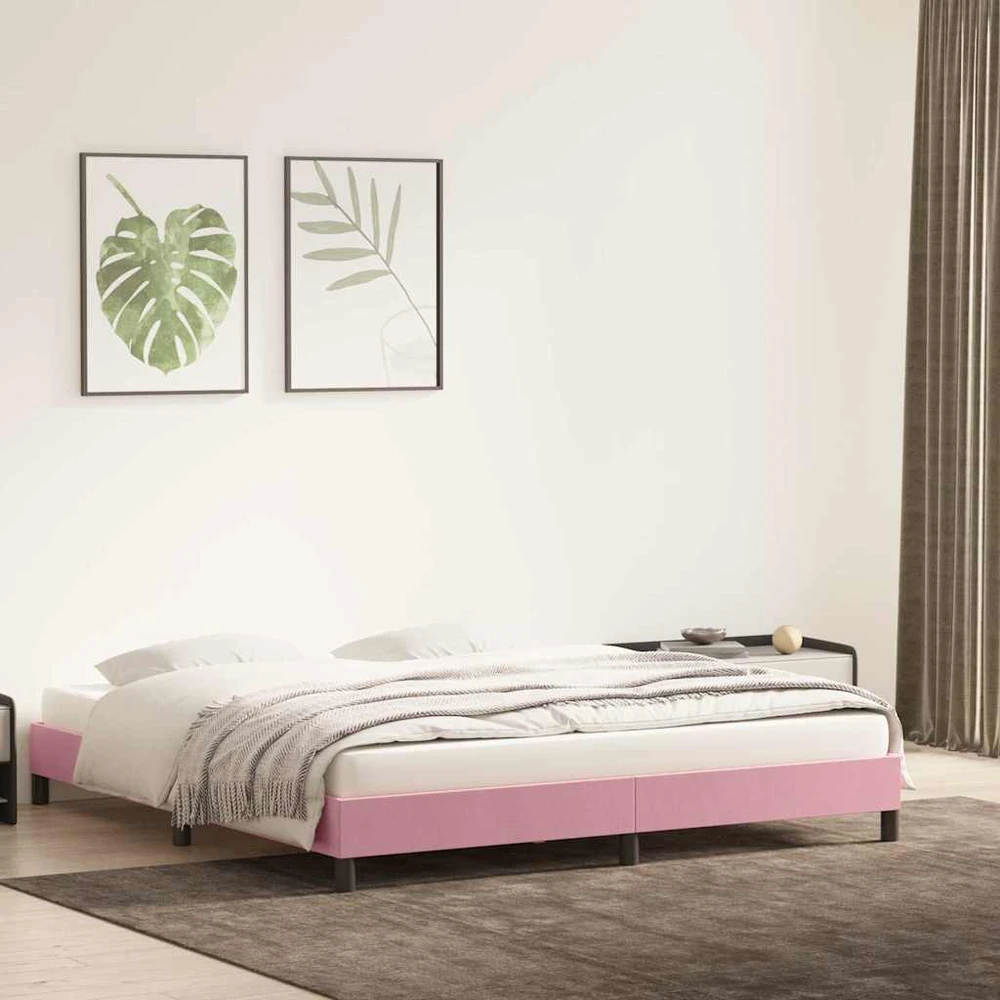 Lova Lovos rėmas be čiužinio Rožinis 200x210 cm aksomas