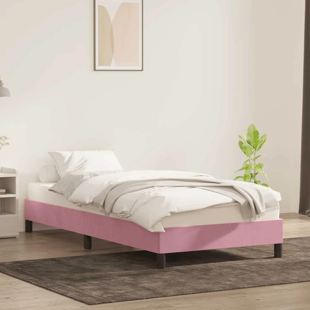 Lova Lovos rėmas be čiužinio Rožinis 80x210 cm aksomas