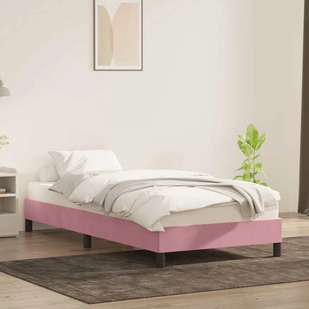 Lova Lovos rėmas be čiužinio Rožinis 80x220 cm aksomas