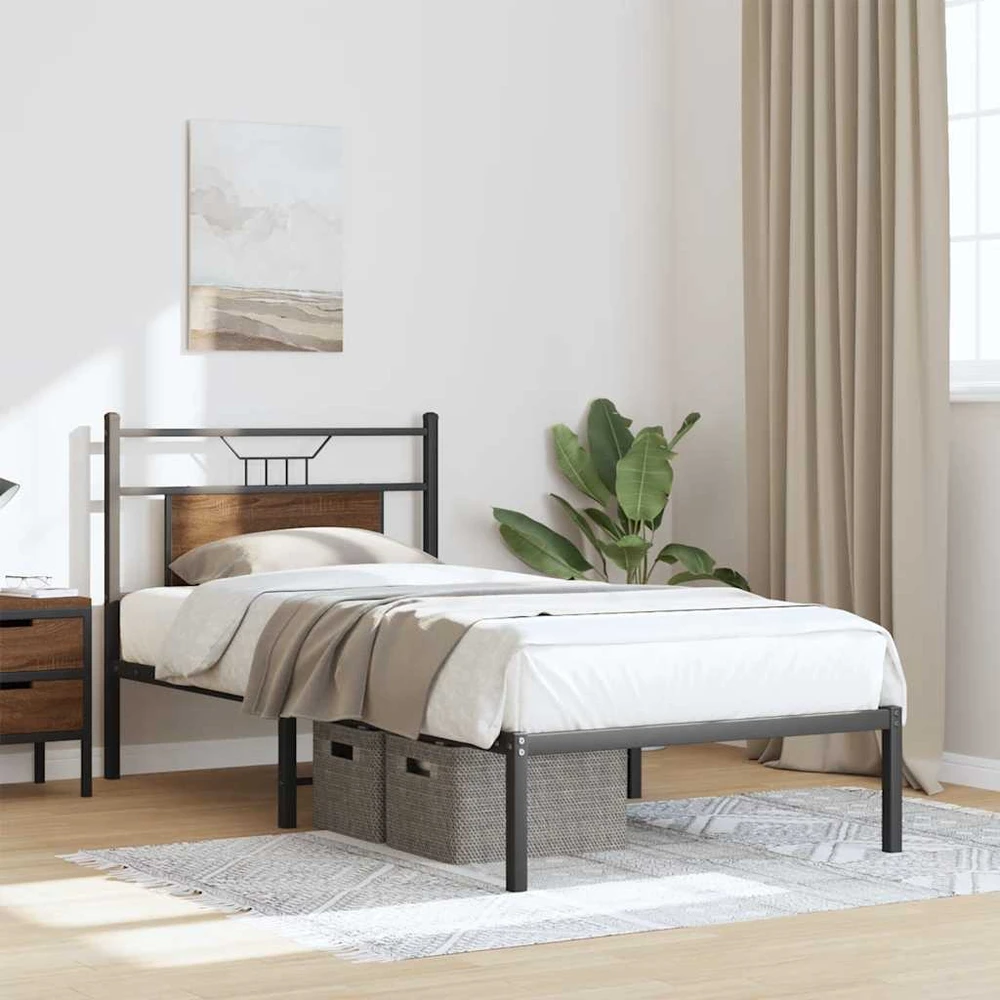 Lovos rėmas be čiužinio, ruda, 90x200cm, apdirbta mediena