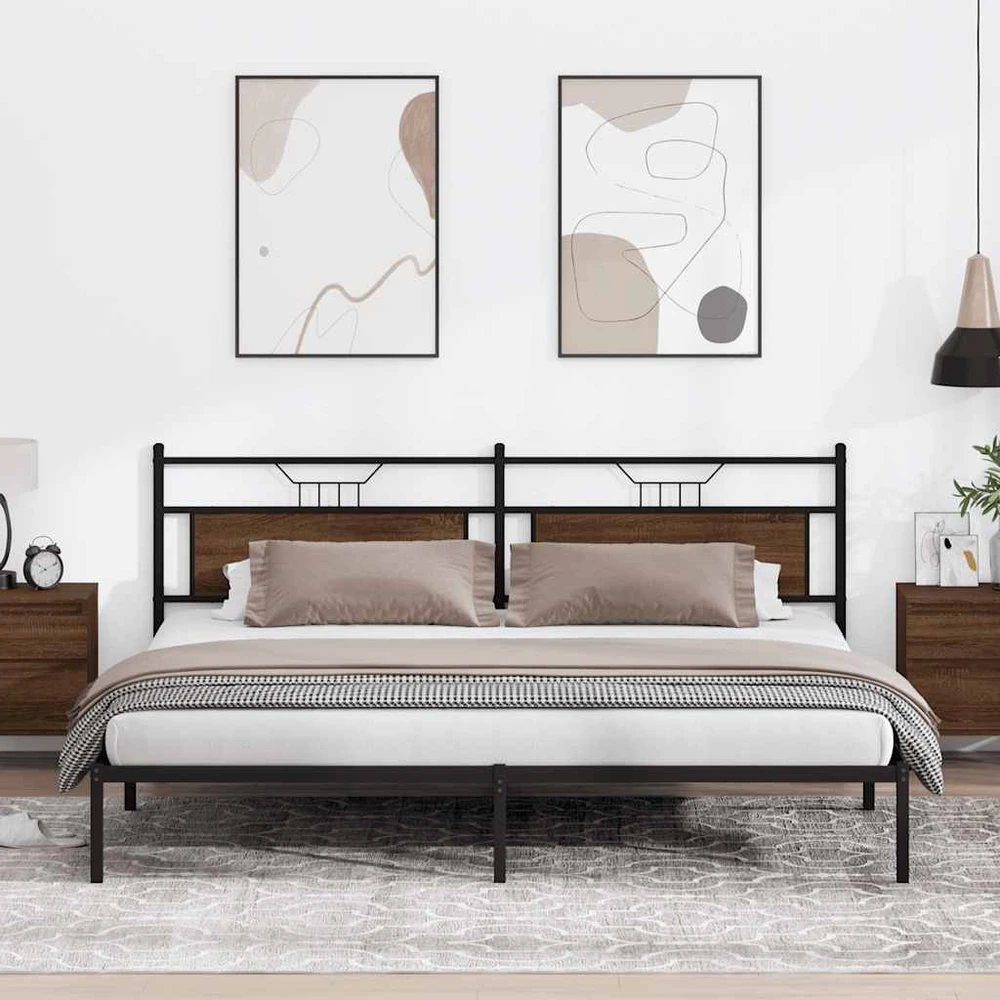 lovos rėmas be čiužinio rudas ąžuolas 200x200 cm