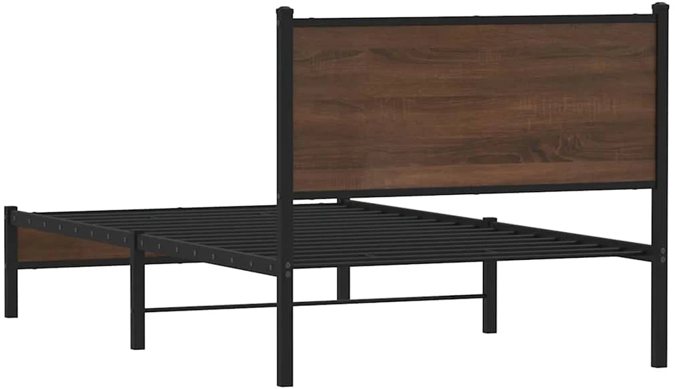 Lovos rėmas be čiužinio, rudas ąžuolo, 100x200cm, metalas