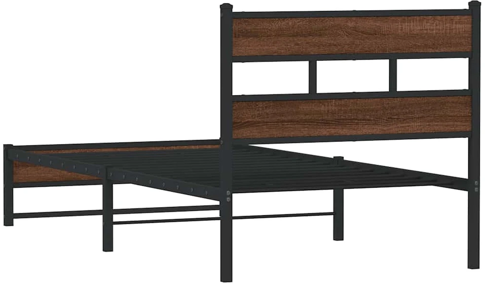 Lova Lovos rėmas be čiužinio, rudas ąžuolo, 107x203cm, metalas