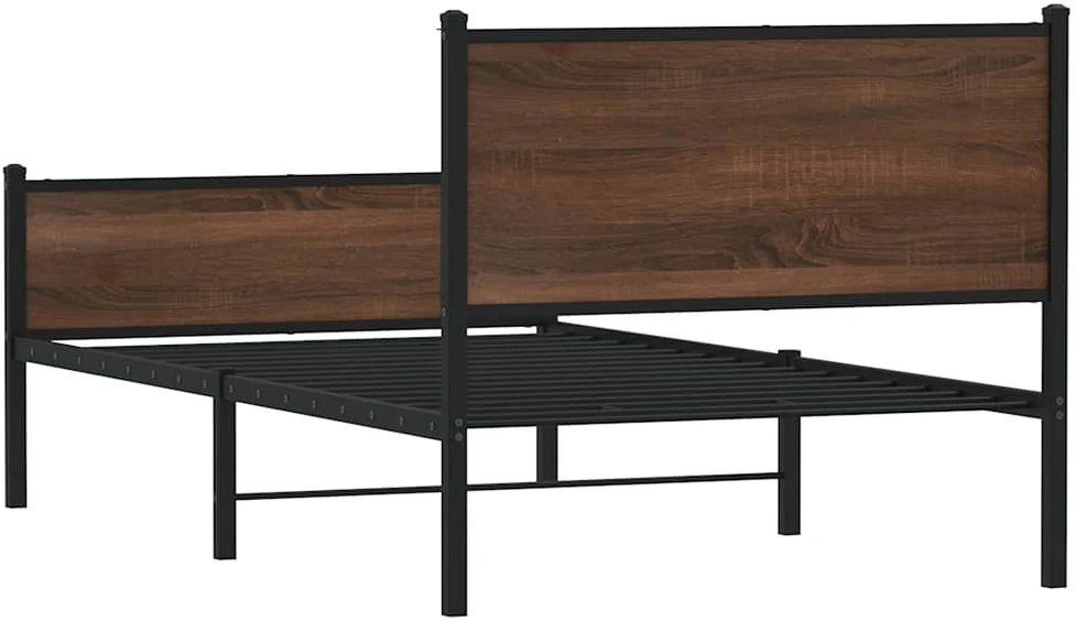 Lova Lovos rėmas be čiužinio, rudas ąžuolo, 107x203cm, metalas