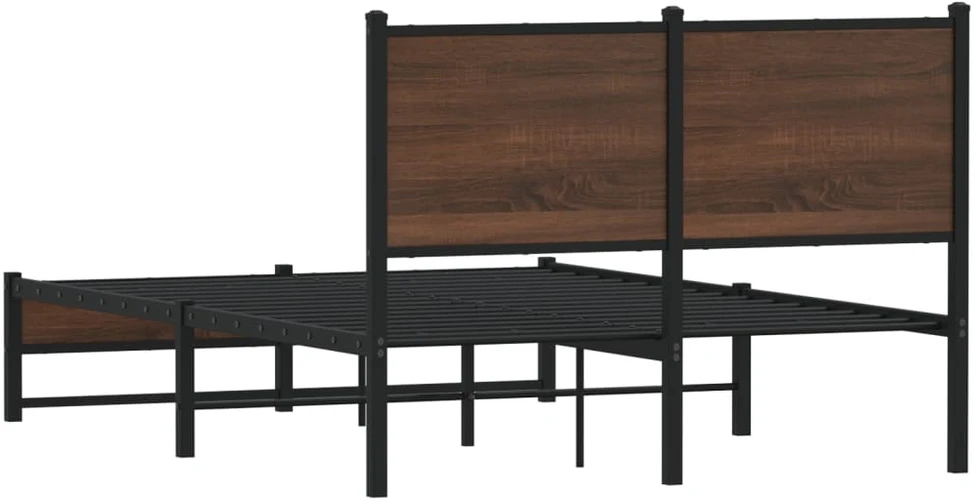Lovos rėmas be čiužinio, rudas ąžuolo, 120x190cm, metalas