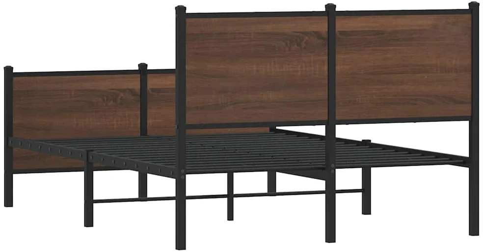 Lovos rėmas be čiužinio, rudas ąžuolo, 120x200cm, metalas