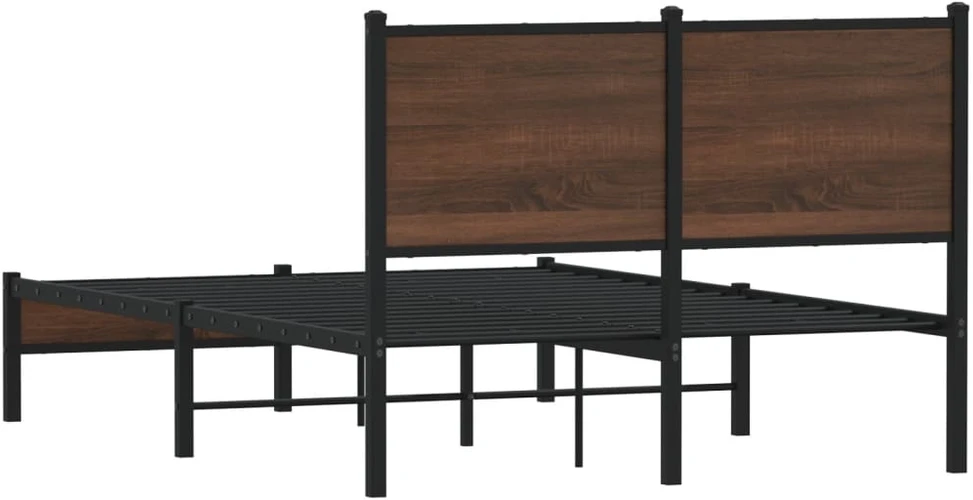 Lovos rėmas be čiužinio, rudas ąžuolo, 120x200cm, metalas