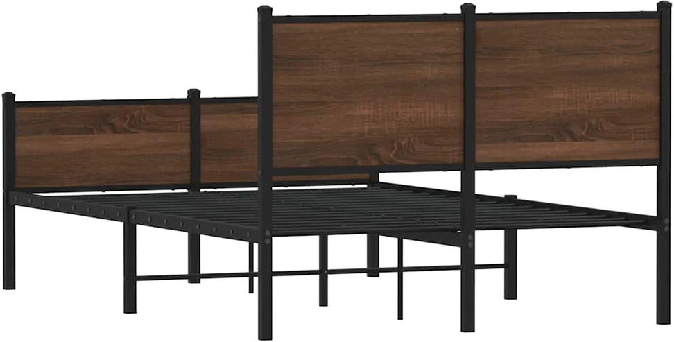 Lovos rėmas be čiužinio, rudas ąžuolo, 120x200cm, metalas