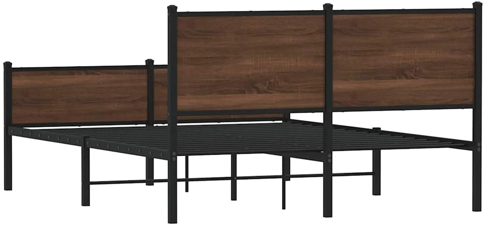 Lovos rėmas be čiužinio, rudas ąžuolo, 140x200cm, metalas