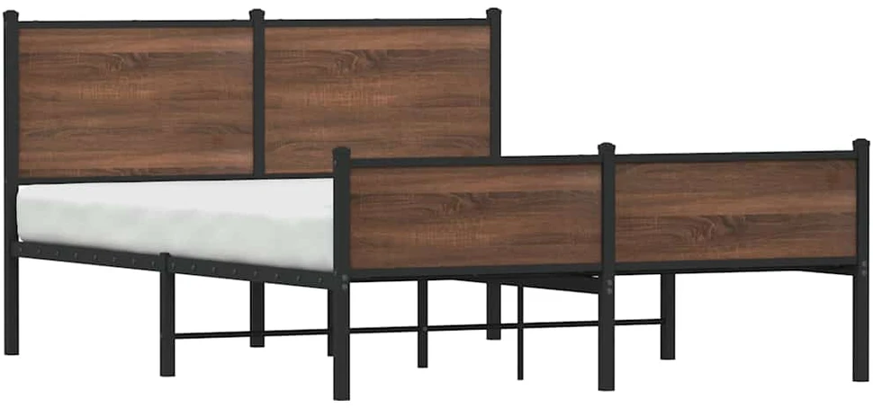 Lovos rėmas be čiužinio, rudas ąžuolo, 150x200cm, metalas