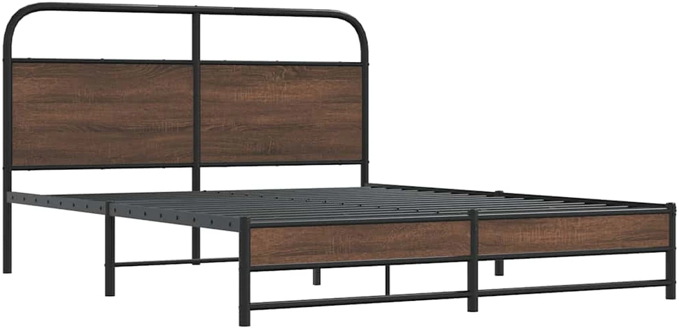 Lovos rėmas be čiužinio, rudas ąžuolo, 160x200cm, metalas