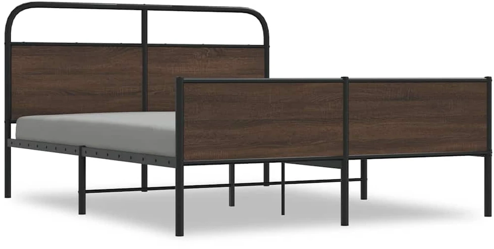 Lovos rėmas be čiužinio, rudas ąžuolo, 160x200cm, metalas