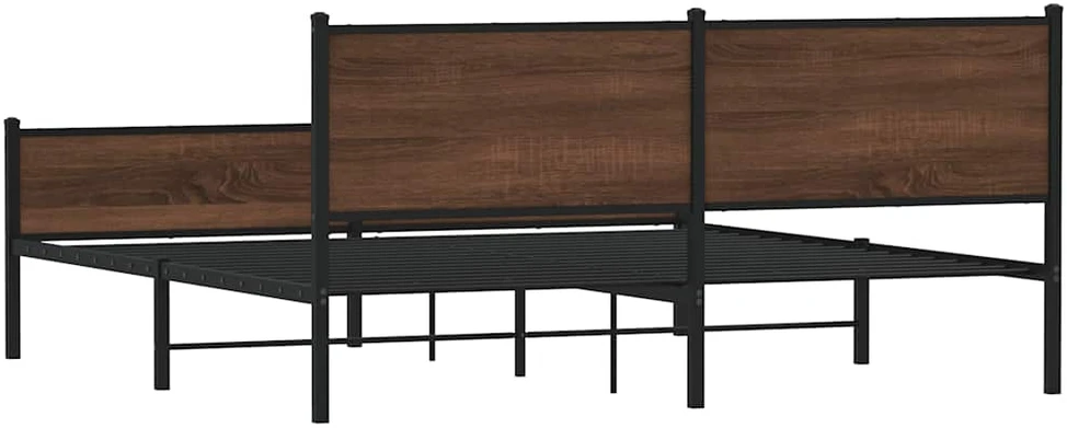 Lovos rėmas be čiužinio, rudas ąžuolo, 160x200cm, metalas