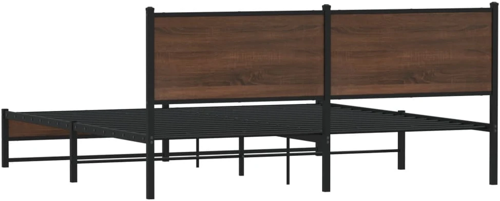 Lovos rėmas be čiužinio, rudas ąžuolo, 160x200cm, metalas