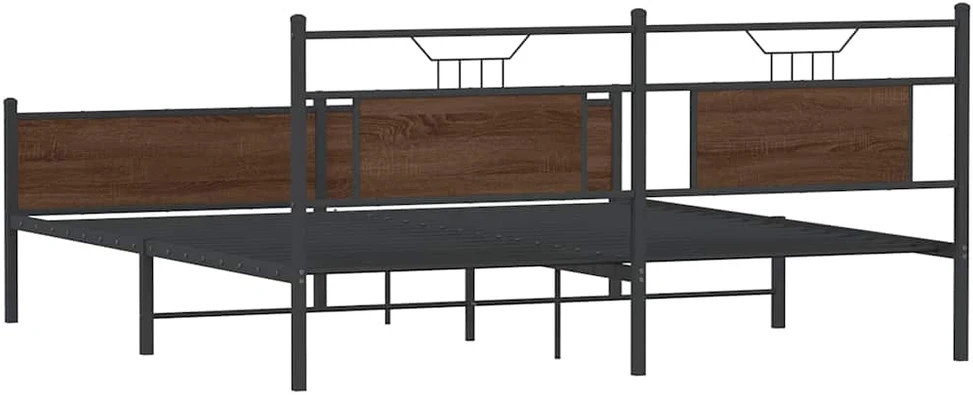 Lovos rėmas be čiužinio, rudas ąžuolo, 160x200cm, metalas