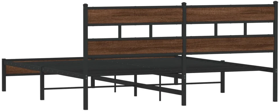 Lovos rėmas be čiužinio, rudas ąžuolo, 180x200cm, metalas