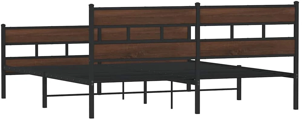 Lova Lovos rėmas be čiužinio, rudas ąžuolo, 183x213cm, metalas