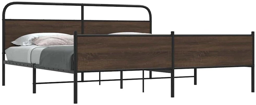 Lova Lovos rėmas be čiužinio, rudas ąžuolo, 193x203cm, metalas