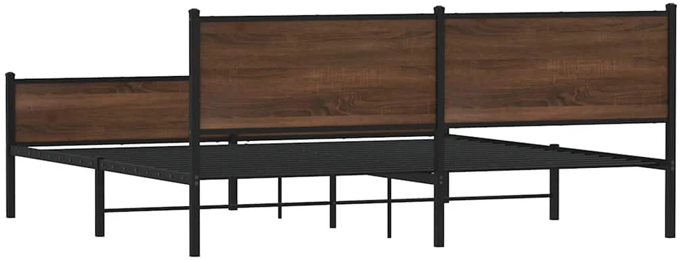 Lovos rėmas be čiužinio, rudas ąžuolo, 200x200cm, metalas