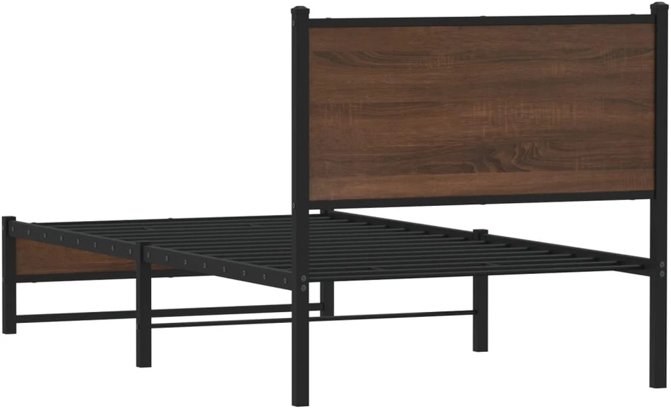 Lovos rėmas be čiužinio, rudas ąžuolo, 90x190cm, metalas
