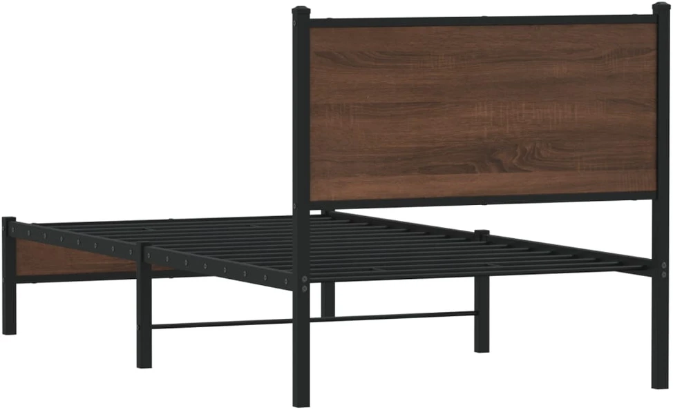Lovos rėmas be čiužinio, rudas ąžuolo, 90x190cm, metalas