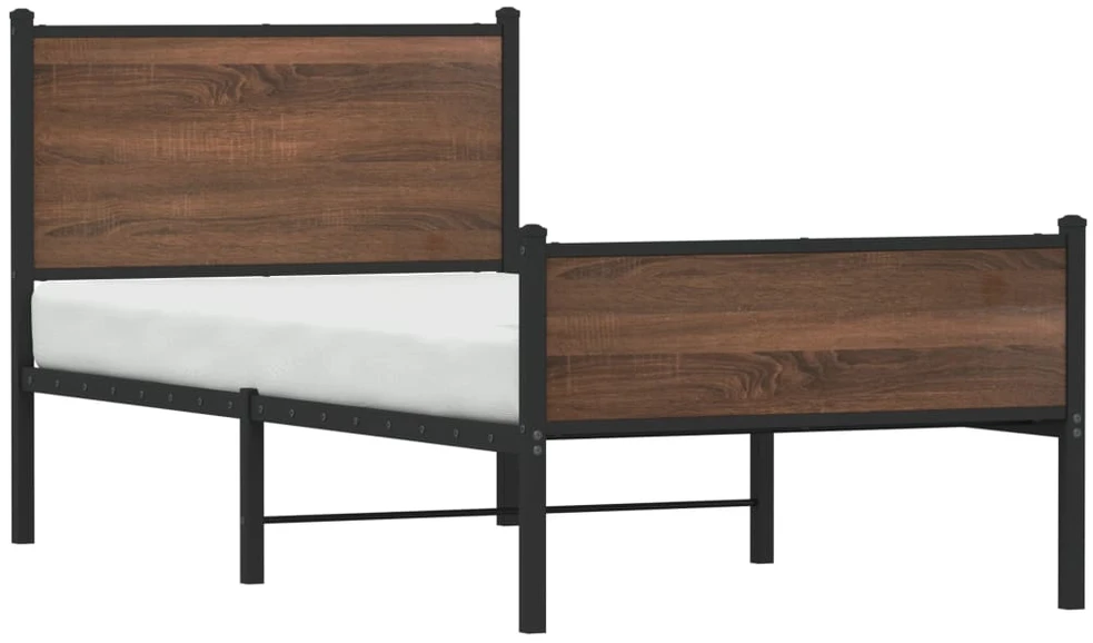 Lovos rėmas be čiužinio, rudas ąžuolo, 90x190cm, metalas