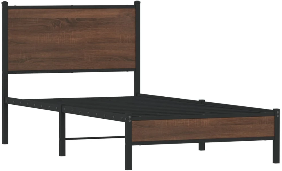 Lovos rėmas be čiužinio, rudas ąžuolo, 90x190cm, metalas