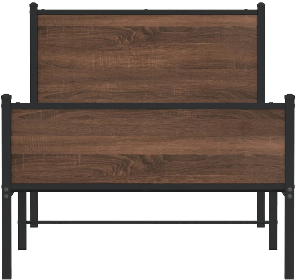 Lovos rėmas be čiužinio, rudas ąžuolo, 90x200cm, metalas