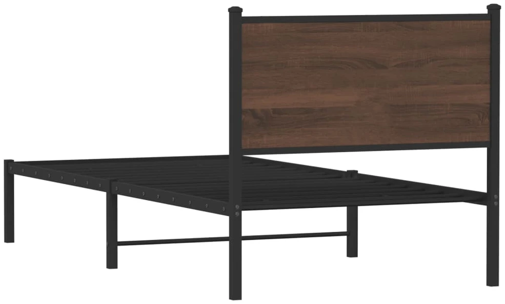 Lovos rėmas be čiužinio, rudas ąžuolo, 90x200cm, metalas