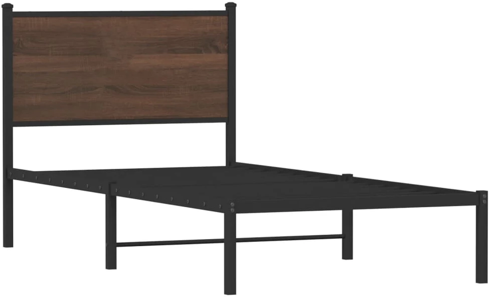 Lovos rėmas be čiužinio, rudas ąžuolo, 90x200cm, metalas