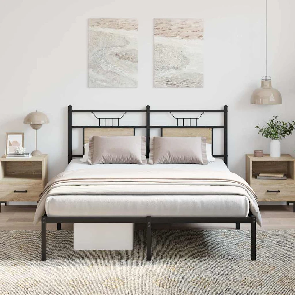 Lovos rėmas be čiužinio, sonoma, 140x200cm, apdirbta mediena