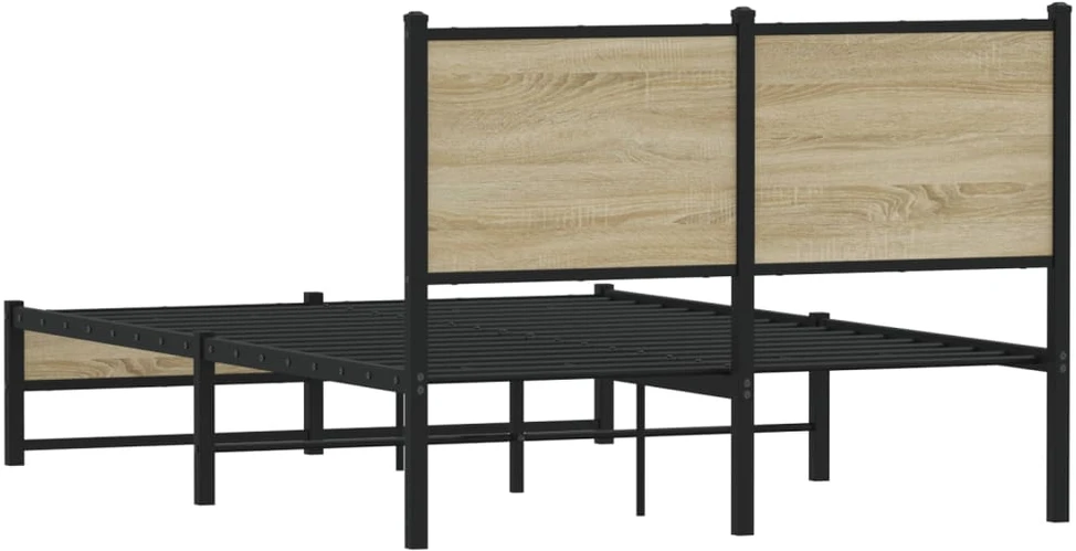 Lovos rėmas be čiužinio, sonoma ąžuolo, 120x200cm, metalas