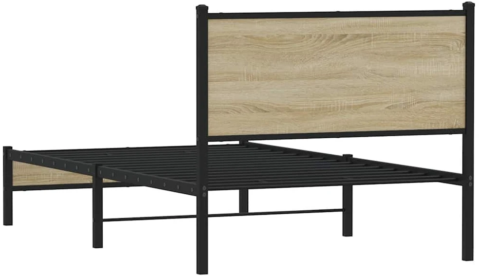 Lova Lovos rėmas be čiužinio, sonoma ąžuolo, 107x203cm, metalas