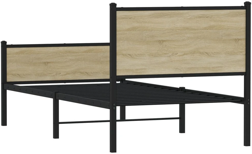 Lovos rėmas be čiužinio, sonoma ąžuolo, 100x200cm, metalas