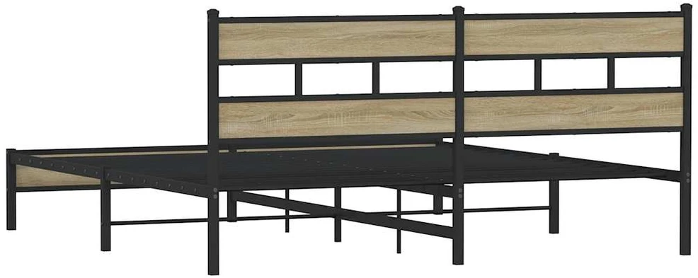 Lovos rėmas be čiužinio, sonoma ąžuolo, 200x200cm, metalas