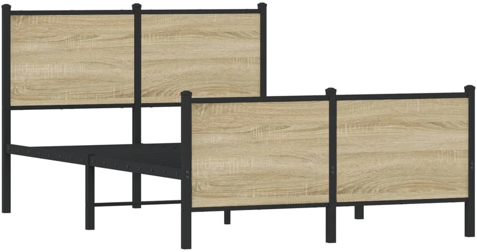 Lovos rėmas be čiužinio, sonoma ąžuolo, 120x200cm, metalas