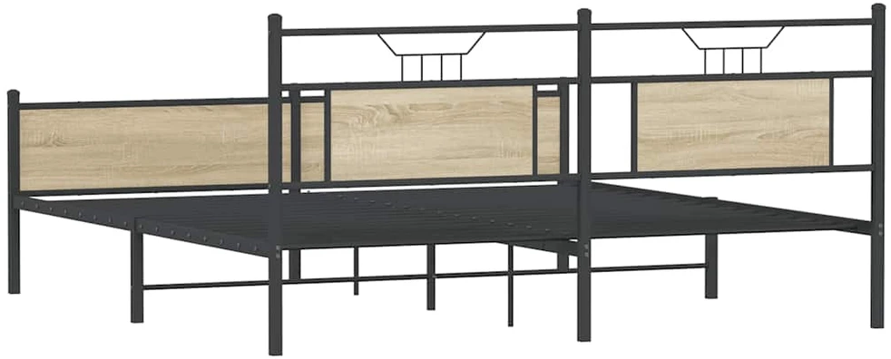 Lovos rėmas be čiužinio, sonoma ąžuolo, 160x200cm, metalas