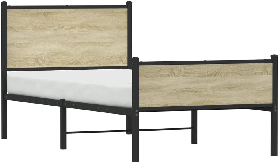 Lova Lovos rėmas be čiužinio, sonoma ąžuolo, 107x203cm, metalas
