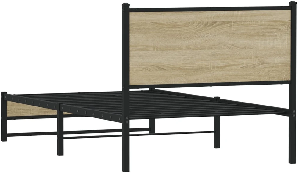 Lova Lovos rėmas be čiužinio, sonoma ąžuolo, 100x190cm, metalas