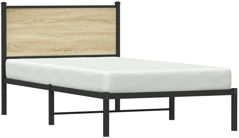 Lovos rėmas be čiužinio, sonoma ąžuolo, 100x200cm, metalas