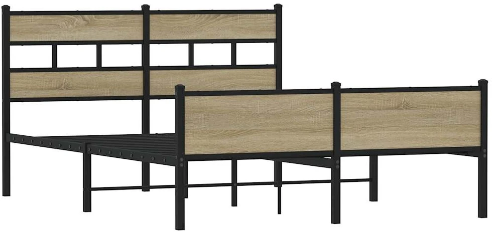 Lovos rėmas be čiužinio, sonoma ąžuolo, 160x200cm, metalas