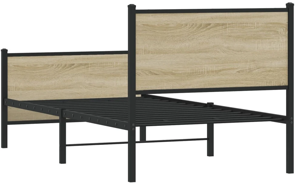 Lovos rėmas be čiužinio, sonoma ąžuolo, 80x200cm, metalas