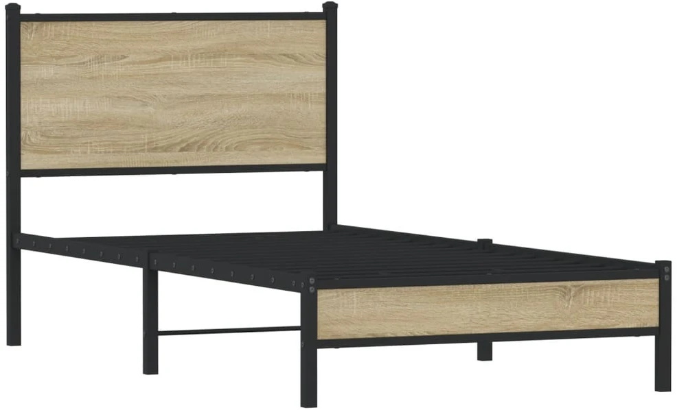 Lovos rėmas be čiužinio, sonoma ąžuolo, 75x190cm, metalas