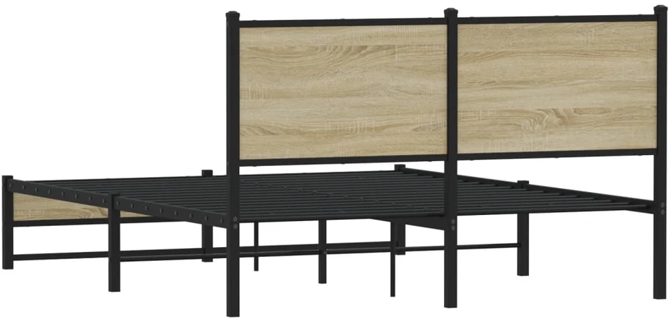 Lovos rėmas be čiužinio, sonoma ąžuolo, 140x200cm, metalas
