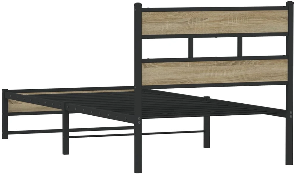 Lovos rėmas be čiužinio, sonoma ąžuolo, 75x190cm, metalas