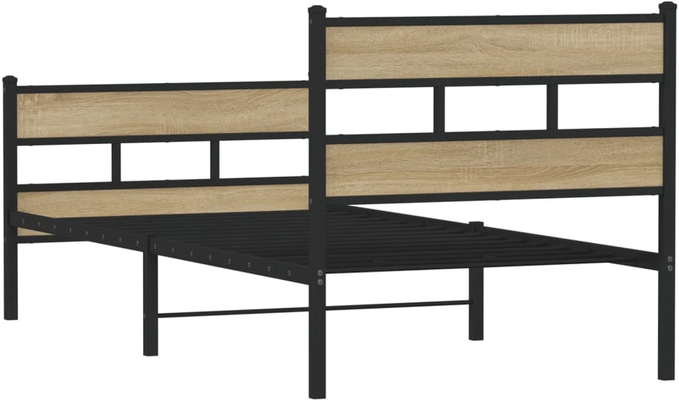 Lovos rėmas be čiužinio, sonoma ąžuolo, 90x200cm, metalas