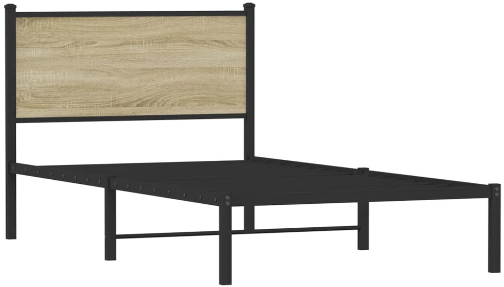 Lovos rėmas be čiužinio, sonoma ąžuolo, 100x200cm, metalas