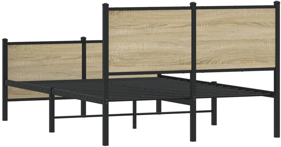 Lovos rėmas be čiužinio, sonoma ąžuolo, 120x200cm, metalas