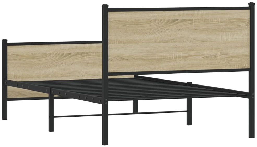 Lovos rėmas be čiužinio, sonoma ąžuolo, 100x200cm, metalas